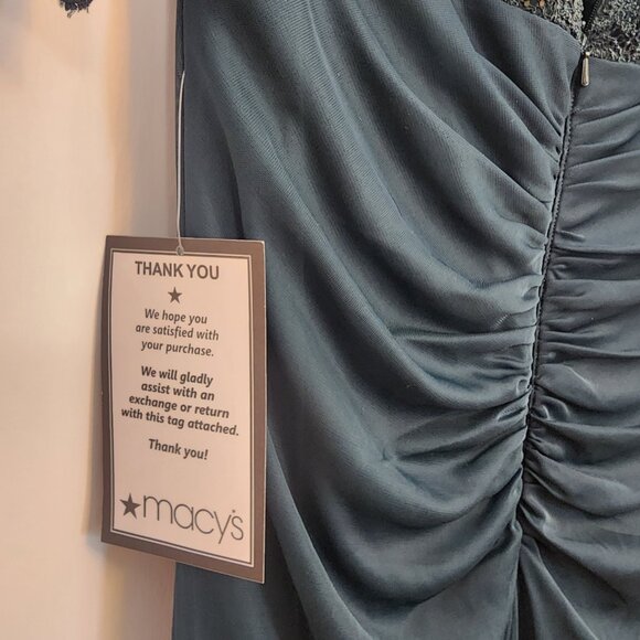 B&A By Betsy & Adam Petite V-Neck Lace-Bodice Gown - Picture 7 of 10